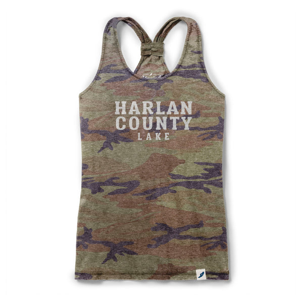 ARMY CAMO HARLAN COUNTY RACERBACK TANK